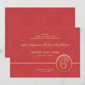 Sla de datum van de Indiase standaardkaart op Save The Date (Voorkant / Achterkant)