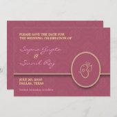 Sla de datum van de Indiase standaardkaart op Save The Date (Voorkant / Achterkant)