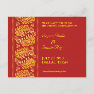 Sla de datum van de Indiase stijlkaart op Save The Date