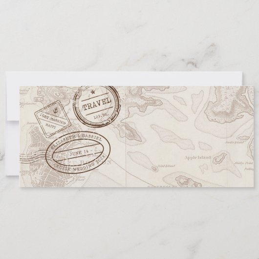 Sla de datum van de instapkaart cruise bruiloft kaart (Achterkant)