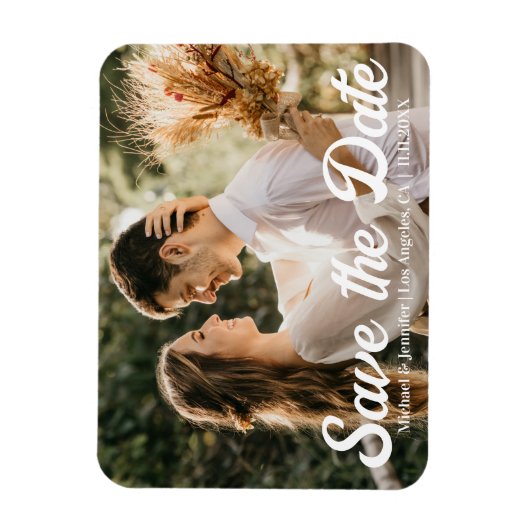 sla de datum van de moderne handschriftentrouwfoto magneet (Verticaal)