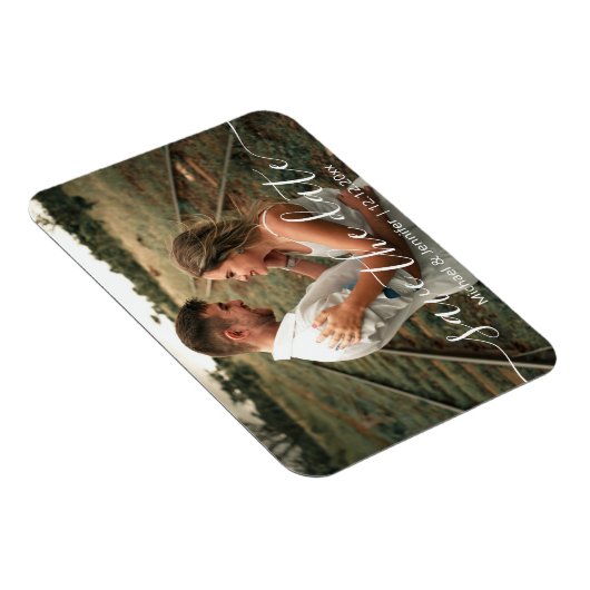 sla de datum van de moderne handschriftentrouwfoto magneet (Rechterzijde)