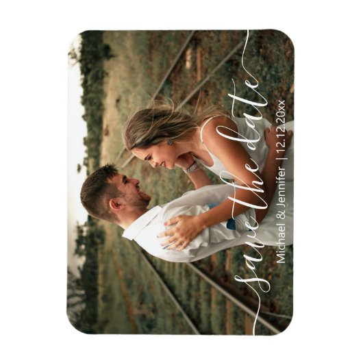 sla de datum van de moderne handschriftentrouwfoto magneet (Verticaal)