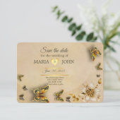 Sla de datum van de oorspronkelijke vlinders op save the date (Staand voorkant)