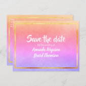 Sla de datum van de paarse roze roze roze trouweri aankondigingskaart (Voorkant / Achterkant)