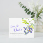 Sla de datum van de paarse trouwkaart op aankondigingskaart (Staand voorkant)