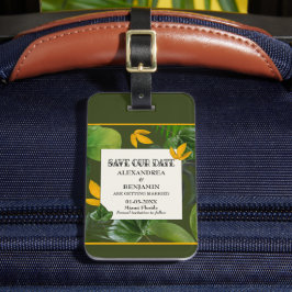 Sla de datum van de Tropische Palms op Bagagelabel