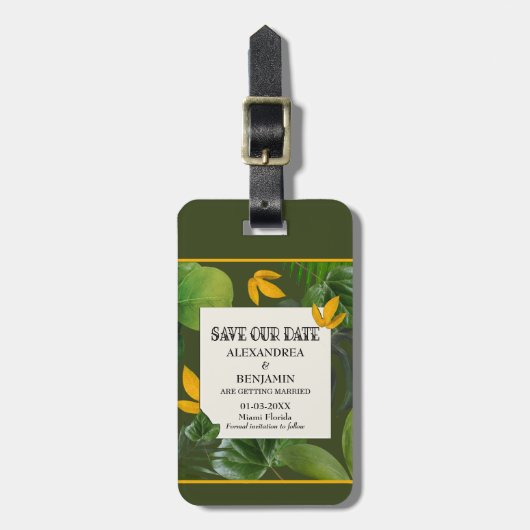 Sla de datum van de Tropische Palms op Bagagelabel (Voorkant verticaal)