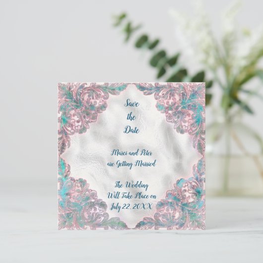 Sla de datum van de trouwkaart op kaart (Staand voorkant)