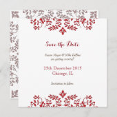 Sla de datum van de uitnodiging voor de bruiloft o (Voorkant / Achterkant)