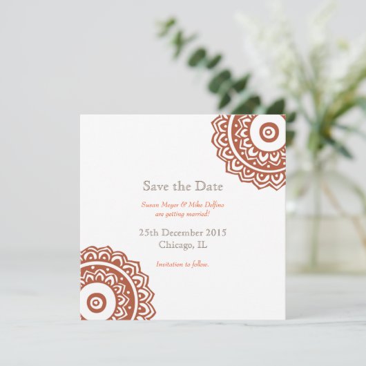 Sla de datum van de uitnodiging voor de bruiloft w (Staand voorkant)