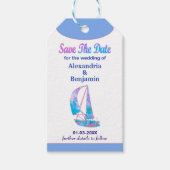 Sla de datum van de Waterverf van het huwelijk op Cadeaulabel (Voorkant)