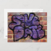 Sla de datum van graffiti op aankondigingskaart (Voorkant / Achterkant)