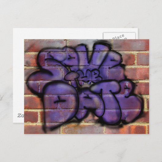 Sla de datum van graffiti op aankondigingskaart (Voorkant / Achterkant)