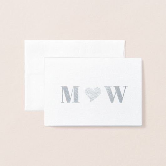 Sla de datum van het aangepaste monogram voor rood folie kaarten (Voorkant met envelop)