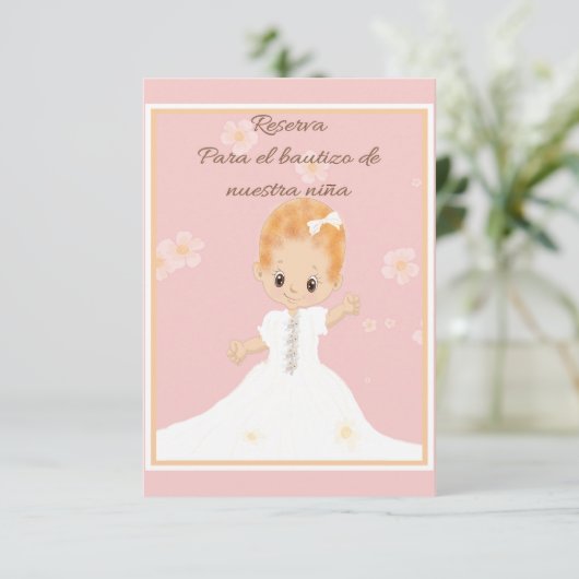 Sla de datum van het kindermeisje Spaans op Save The Date (Staand voorkant)