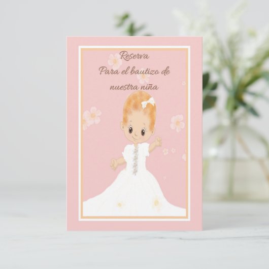 Sla de datum van het kindermeisje Spaans op Save The Date (Staand voorkant)