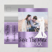 Sla de datum van het Verloving voor het donkerbrui Aankondigingskaart (Voorkant / Achterkant)