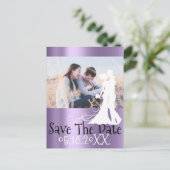 Sla de datum van het Verloving voor het donkerbrui Aankondigingskaart (Staand voorkant)