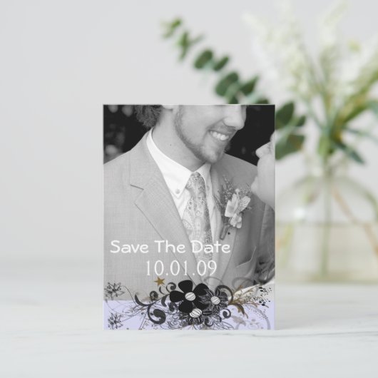 Sla de datum van je foto op aankondigingskaart (Staand voorkant)