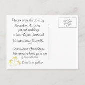 Sla de datum Vegas Wedding Sign Aankondigingskaart (Achterkant)