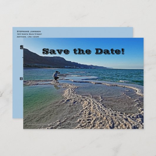 Sla de datum verjaardagsfeestje elke leeftijd, fot aankondigingskaart (Voorkant / Achterkant)