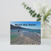 Sla de datum verjaardagsfeestje elke leeftijd, fot aankondigingskaart (Staand voorkant)