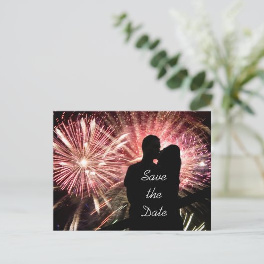 Sla de datum Verloving bruiloft Aankondigingskaart (Staand voorkant)