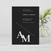 Sla de datum Vet Typografie Wit op Zwart Kaart (Staand voorkant)