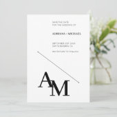 Sla de datum Vet Typografie Zwart op Wit Kaart (Staand voorkant)