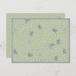 Sla de Datum Vines & Flowers Briefkaart Sjabloon