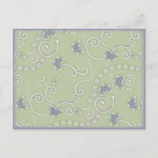 Sla de Datum Vines & Flowers Briefkaart Sjabloon (Voorkant)