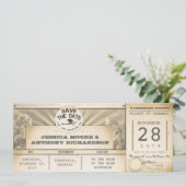 Sla de datum vliegtickets op -  uitnodigingen (Staand voorkant)