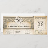 Sla de datum vliegtickets op -  uitnodigingen (Voorkant / Achterkant)