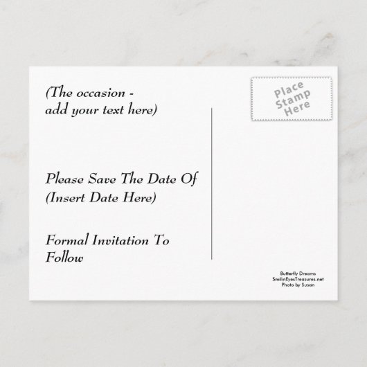 Sla de datum vlinder op Flower Briefkaart (Achterkant)