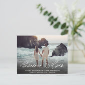 Sla de datum voor altijd en altijd bruiloft fotosc aankondigingskaart (Staand voorkant)