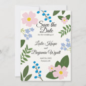 Sla de datum voor bruiloften roze bloem save the date (Voorkant)