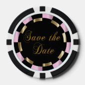 Sla de datum voor de bruid en bruidegom op - Roze Pokerchips (Voorkant)
