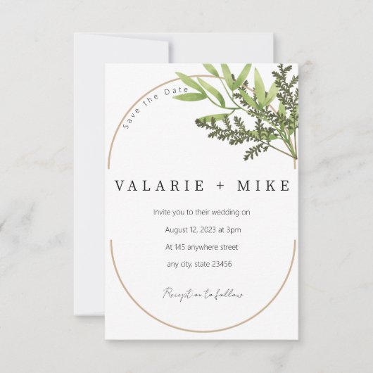 Sla de datum voor de bruiloft op save the date (Voorkant)