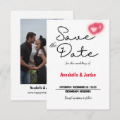 Sla de datum voor de bruiloft op save the date (Voorkant / Achterkant)