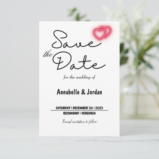 Sla de datum voor de bruiloft op save the date (Staand voorkant)