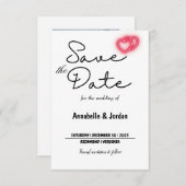 Sla de datum voor de bruiloft op save the date (Voorkant / Achterkant)