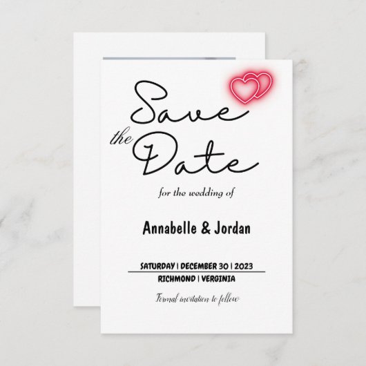 Sla de datum voor de bruiloft op save the date (Voorkant / Achterkant)