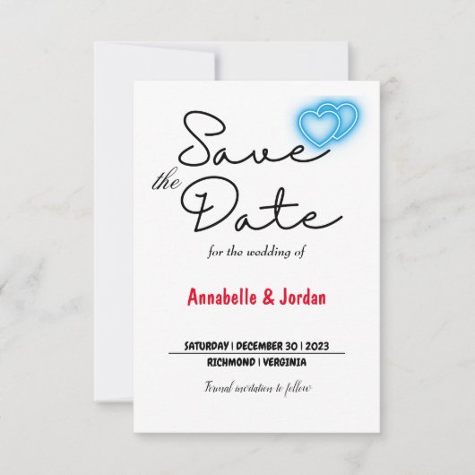 Sla de datum voor de bruiloft op save the date (Voorkant)