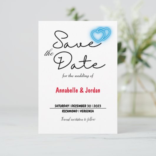 Sla de datum voor de bruiloft op save the date (Staand voorkant)