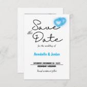 Sla de datum voor de bruiloft op save the date (Voorkant / Achterkant)