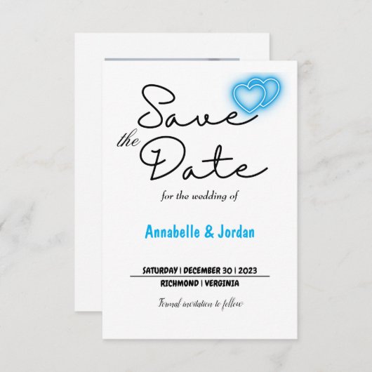 Sla de datum voor de bruiloft op save the date (Voorkant / Achterkant)