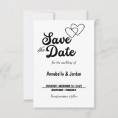 Sla de datum voor de bruiloft op save the date (Voorkant)