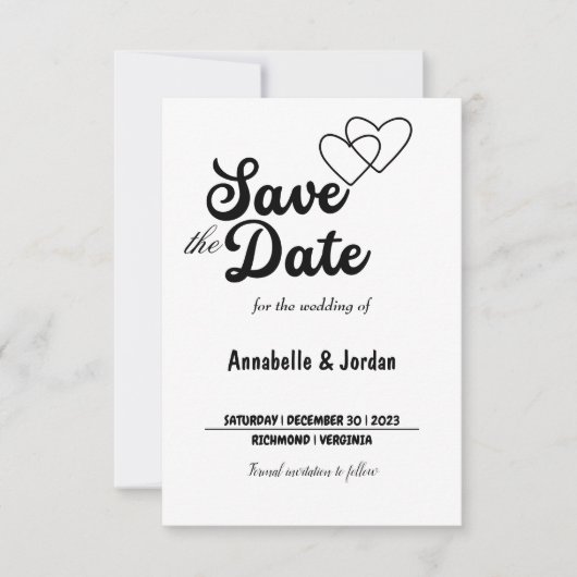 Sla de datum voor de bruiloft op save the date (Voorkant)