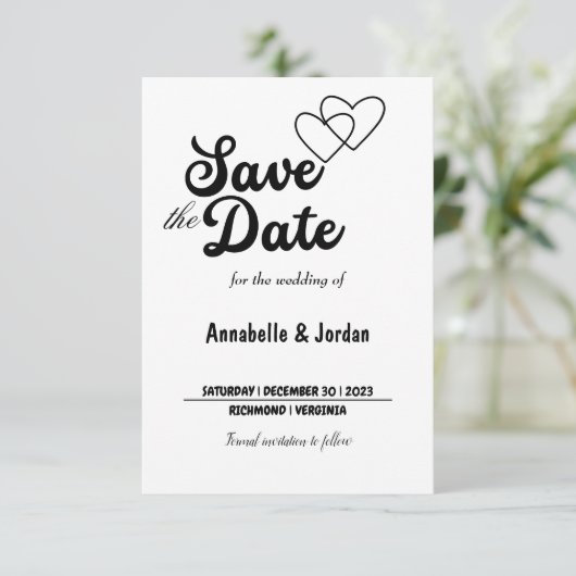 Sla de datum voor de bruiloft op save the date (Staand voorkant)